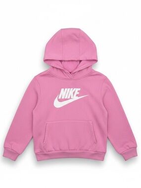 NIKE Pink Pullover Hoodie with White Logo Girl 6X